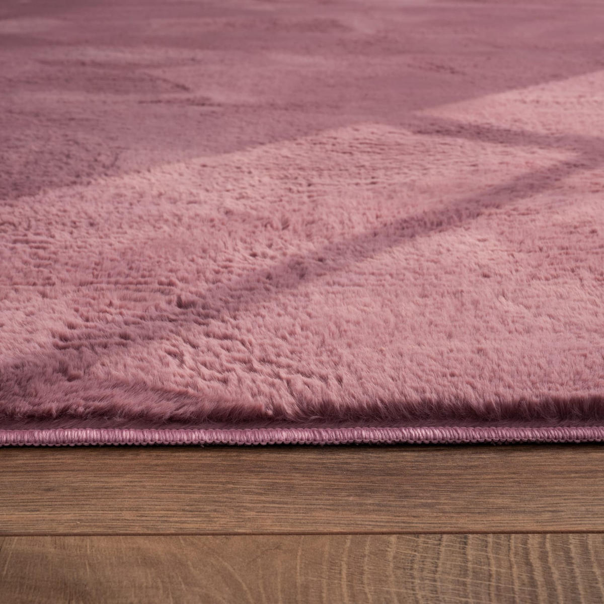 TEPPICH Kurzflor waschbar Einfarbig Wohnzimmer schmutzabweisend Altrosa Rund 120D - Rosa, Textil (120/120cm) - KADIMA DESIGN