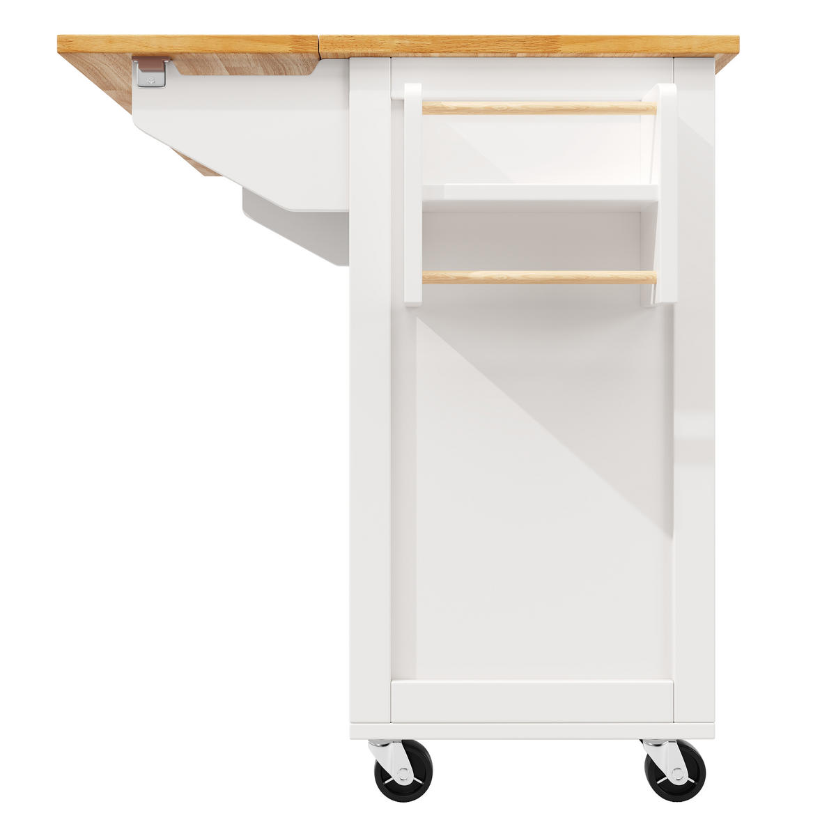 KÜCHENINSEL DE-41143 140/45-73/93,5 cm mit ausziehbarer Arbeitsplatte Weiß - Weiß, Holzwerkstoff (120/93.5/73cm) - ComfortXL