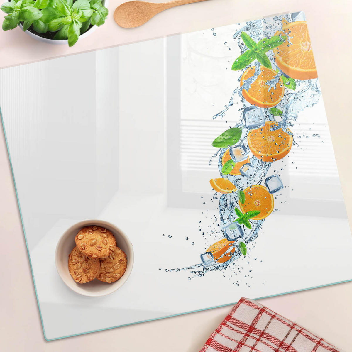 GLASPLATTE 60x52 cm Orangen - Orange, Glas (60/0.4/52cm) - TULUP