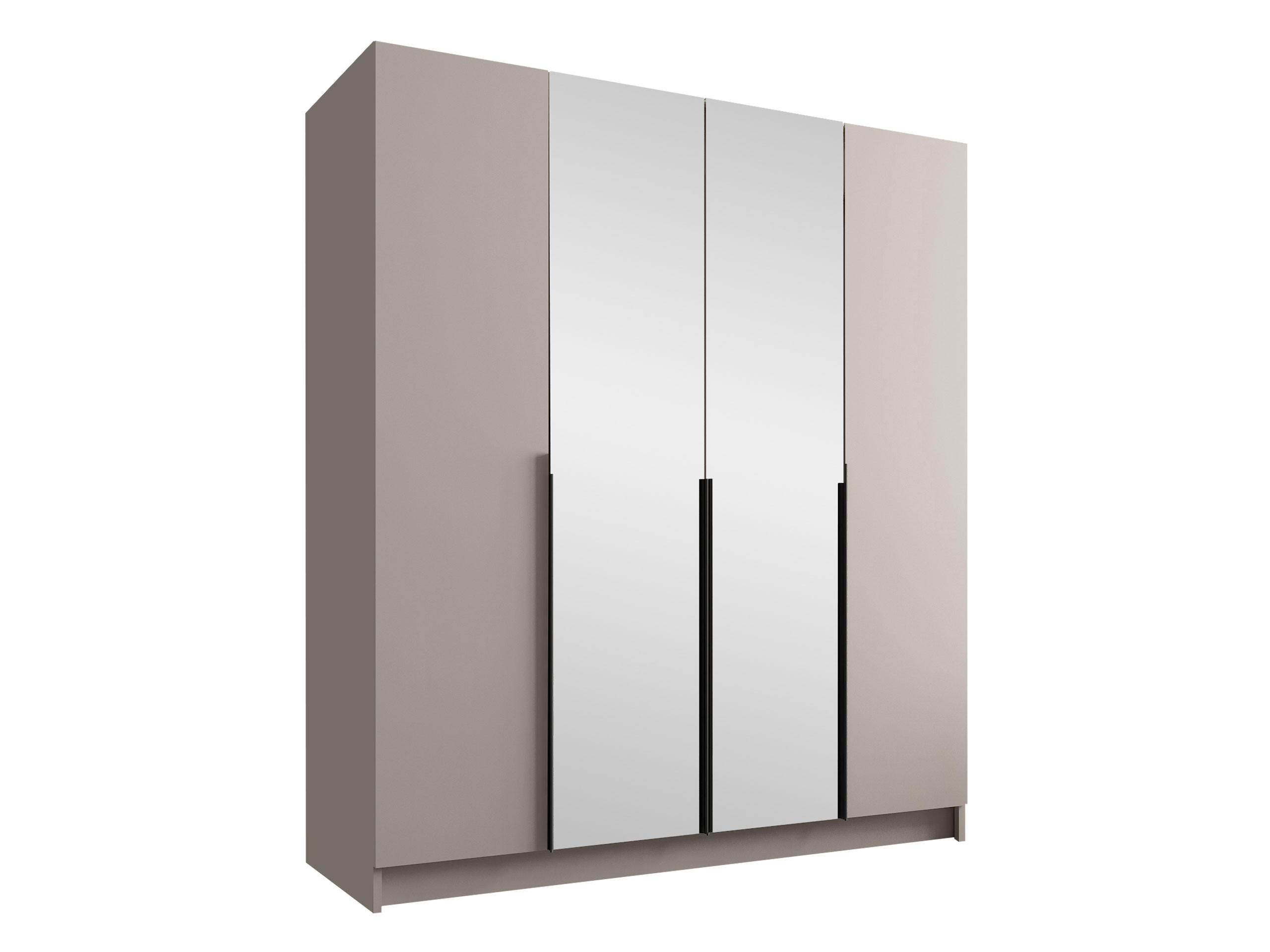 KLEIDERSCHRANK Santi II - Kaschmir/Schwarz, Holzwerkstoff/Metall (200/215/58cm) - MIRJAN24