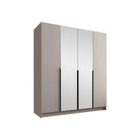 KLEIDERSCHRANK Santi II - Kaschmir/Schwarz, Holzwerkstoff/Metall (200/215/58cm) - MIRJAN24