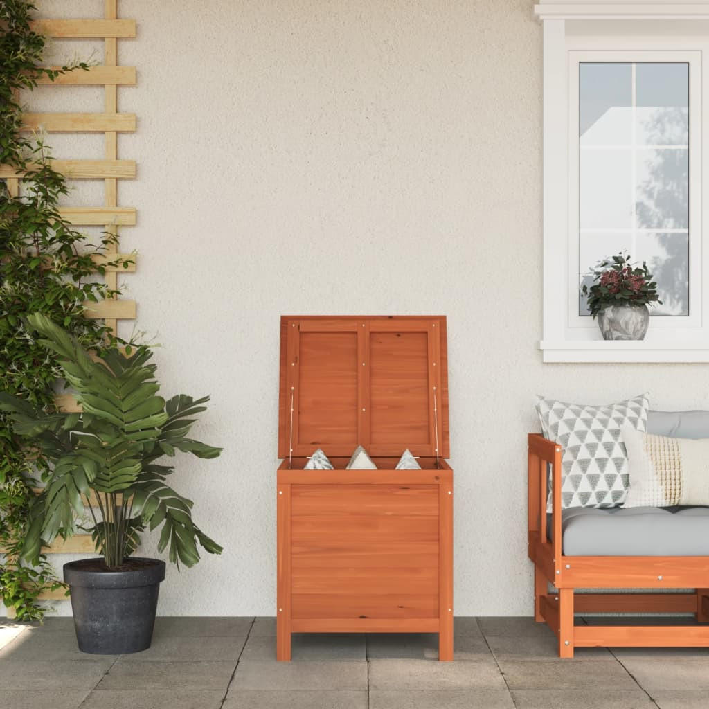 GARTENTRUHE Braun 50x49x56,5 cm Massivholz Tanne - Braun, Holzwerkstoff (50/56.5/49cm) - furnicato