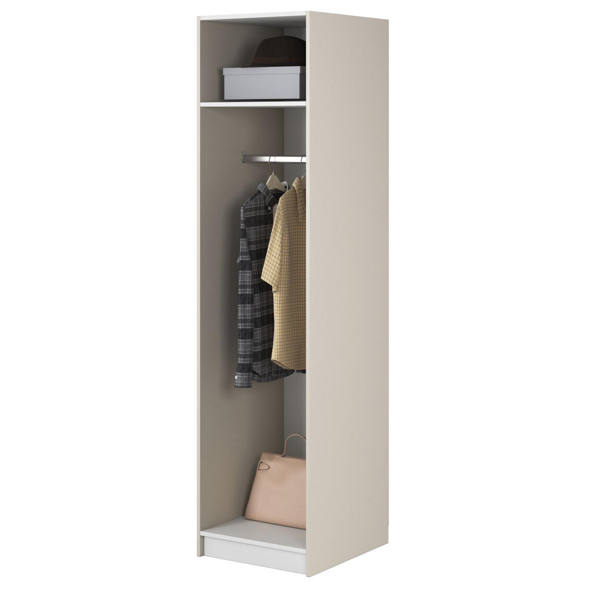 KLEIDERSCHRANK Moonir Greige 50 cm - Taupe/Goldfarben, Holzwerkstoff/Metall (50/200.5/57cm) - Selsey