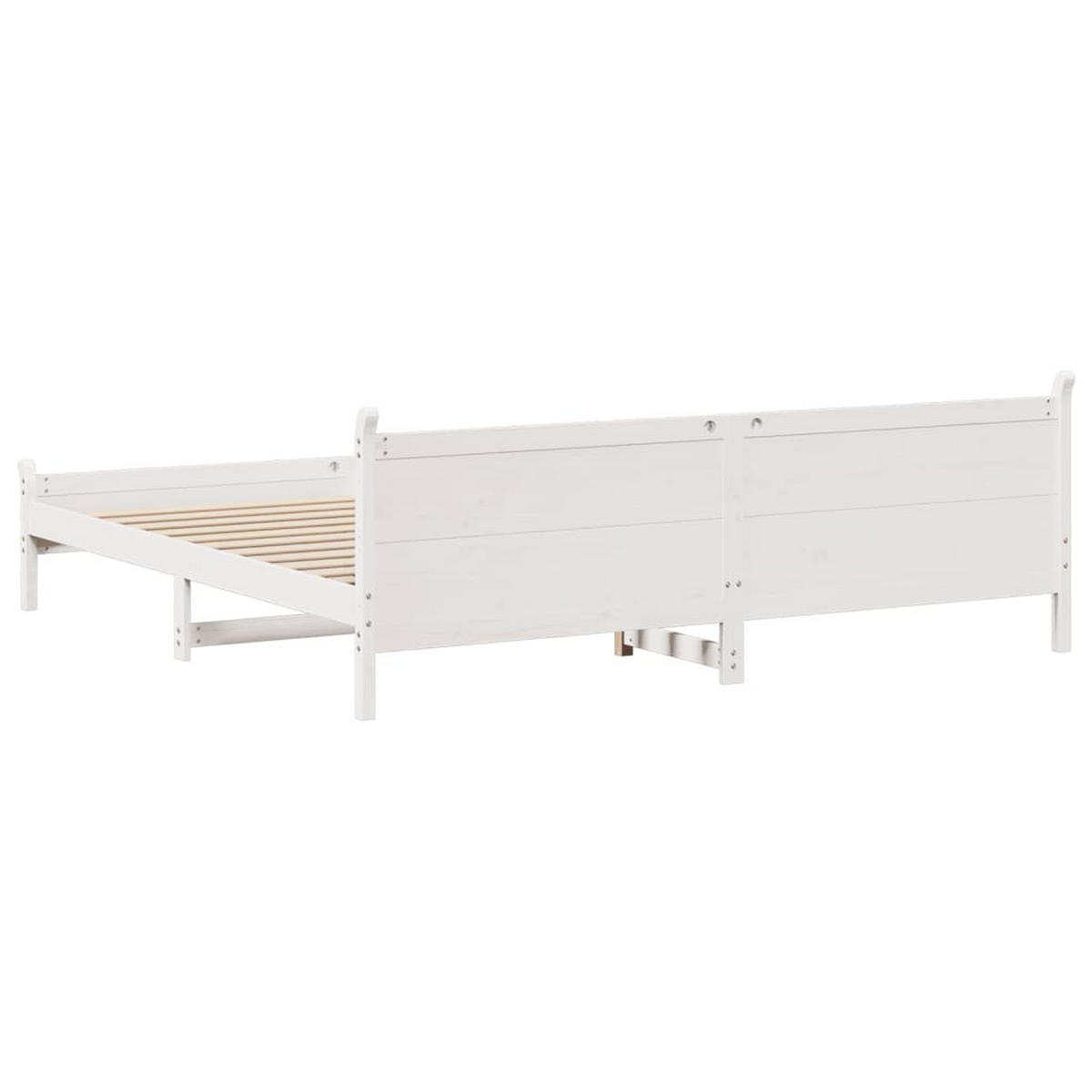 MASSIVHOLZBETT Ohne Matratze Weiss 180/200 Cm Kiefernholz - Weiß, Holz (180/200cm) - vidaXL