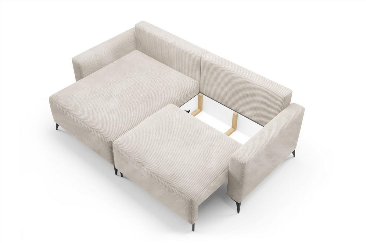 ECKSOFA Silves Mit Schlaffunktion - Weiß, Holzwerkstoff/Textil (239/148cm) - Fun Möbel