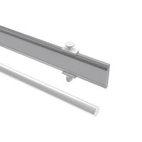 PANEELWAGEN MIT KLETTBAND und Rundkopfgleiter Easyslide 80 cm, Aluminium, Silbergrau - Alufarben, Metall (1/4.3/80cm) - INTERDECO