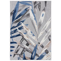 TEPPICH Outdoor Blue Pflanzlich Kurzflor Rechteckig Grey - 80x150 cm - Hellgrau, Textil (80/150cm) - Mazovia