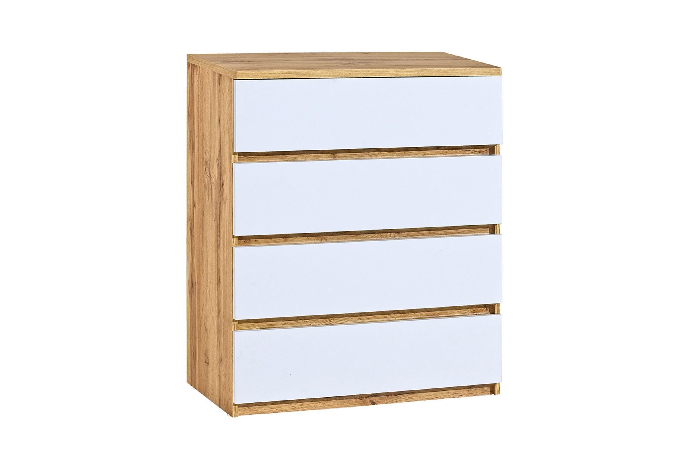 Deine Möbel 24 Kinderkommode Weiß, Eiche Wotan 80x94x40 cm