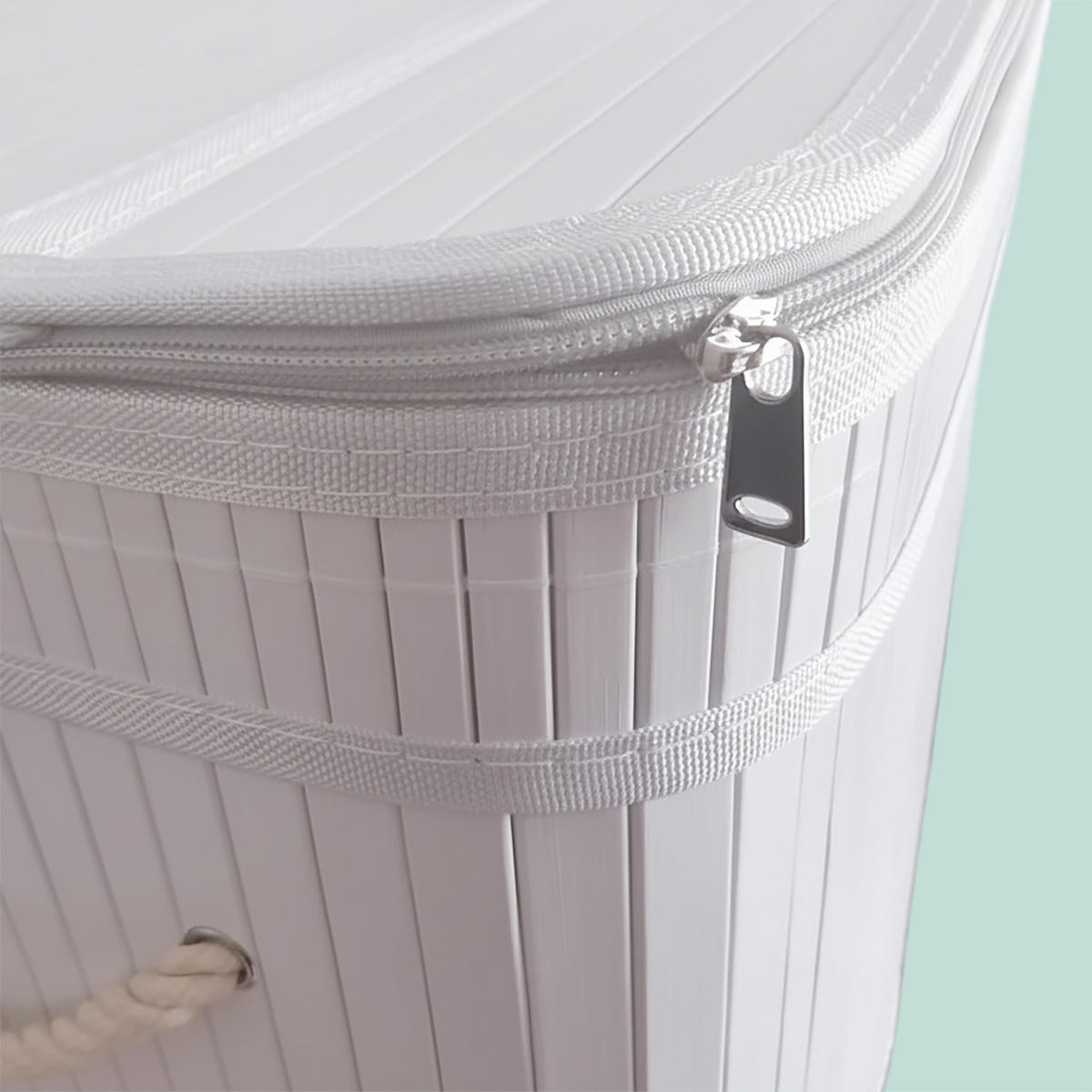 WÄSCHEKORB - Weiß, Holz/Textil (52/63/32cm) - Relaxdays