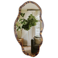 SPIEGEL 90x45 cm asymmetrisch mit Druck - Ethnisches Muster - Transparent, Glas (45/90/0.4cm) - TULUP