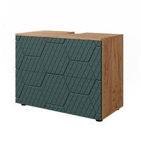 WASCHBECKENUNTERSCHRANK Irma Grün 80 cm mit 2 Schubladen - Grün, Holzwerkstoff (80/58.6/41cm) - Vicco