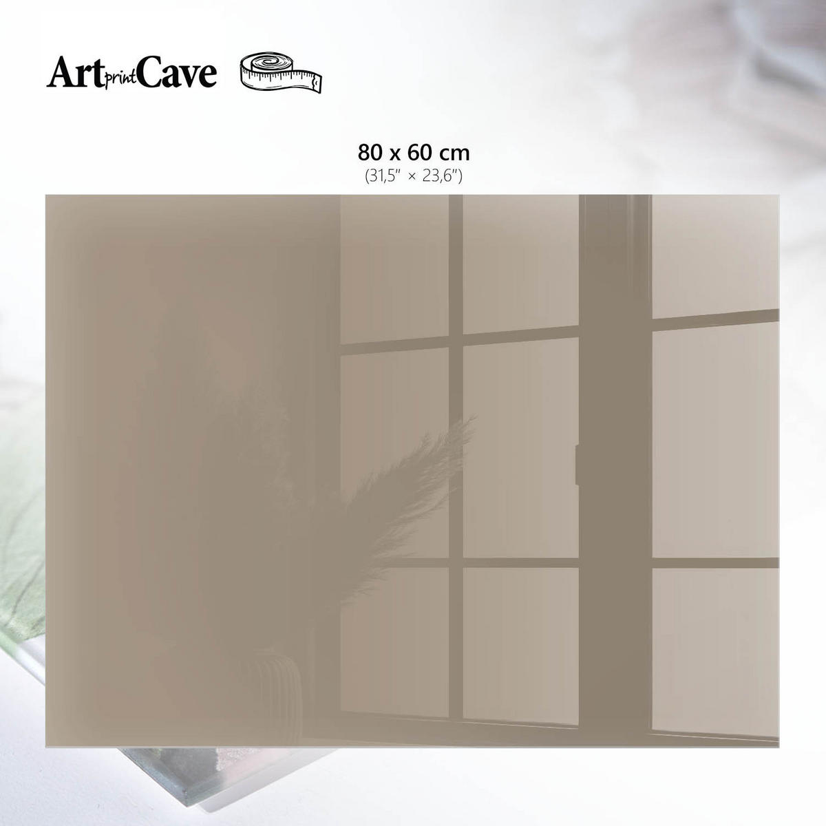GLASPLATTE 80x60 cm – Pastellhellbraun - Bordeaux, Glas (0.4/80/60cm) - ArtPrintCave