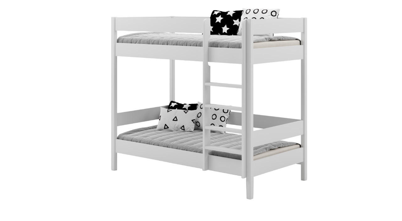ETAGENBETT Diego 200x80 weiß mit Matratzen - Weiß, Holzwerkstoff (80/200cm)