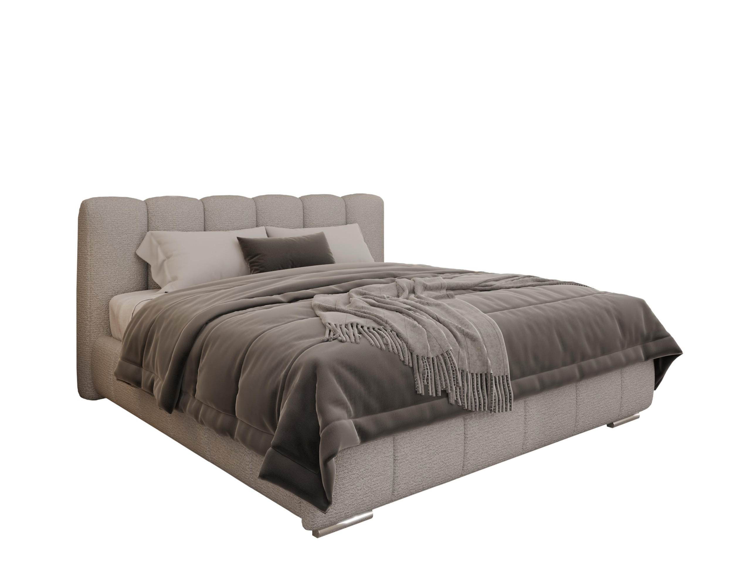 POLSTERBETT Zaira 180x200cm – Elegantes Polsterbett für modernen Wohnstil , ohne matratze, Sandfarben - Sandfarben, Holz (180/200cm) - Homesy