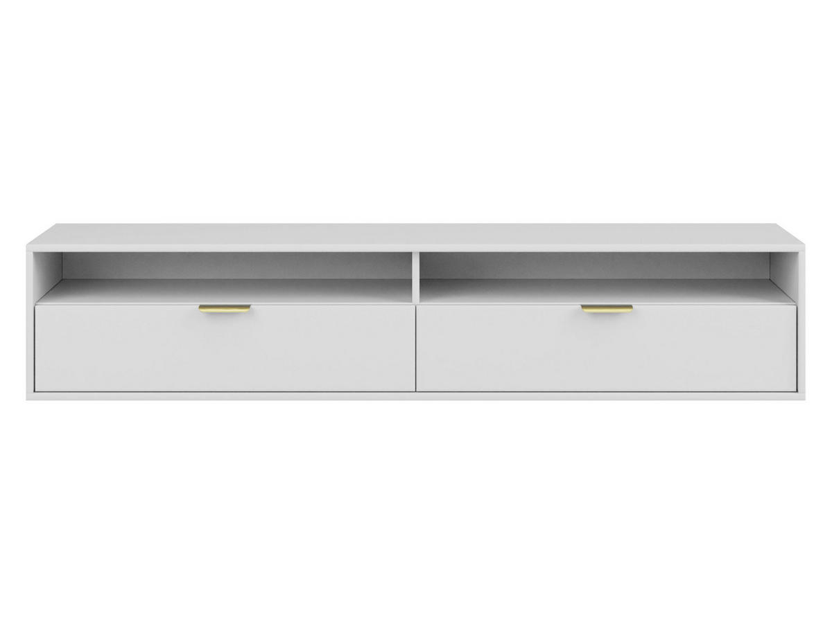 TV-LOWBOARD Queen 175 - Goldfarben/Weiß, Holzwerkstoff/Metall (175/35/33cm) - MIRJAN24