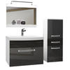 BADMÖBEL Badezimmer Silber / Ebenholz Royal, Glänzend und Matt - Hellgrau, Holz (100/81/40cm) - B BELINI GROUP