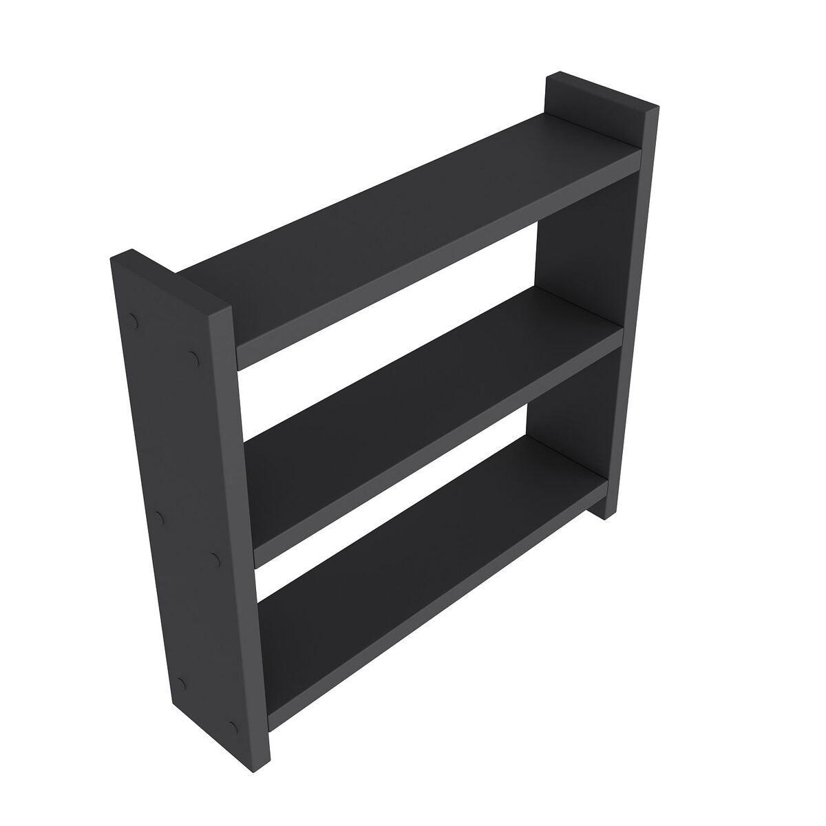 WANDREGAL für die Küche mit 3 Ablagen 44/10/40 cm - Anthrazit, Holzwerkstoff (10/40/44cm) - Calicosy