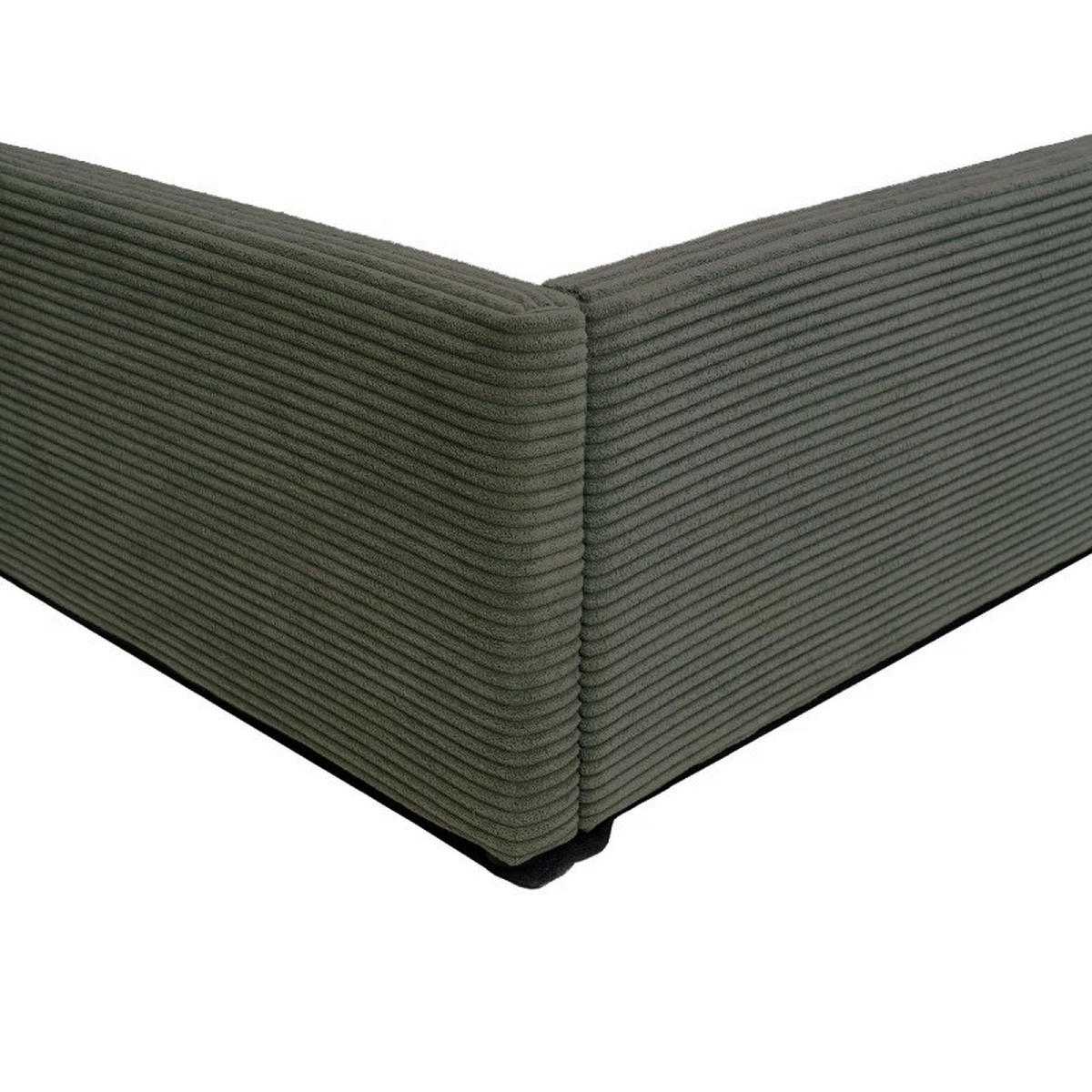 BETT mit Bettkasten 160 x 200 cm aus Kordvelours, Khaki 171/36,50/215 cm - Grün, Holz (200/160cm) - Calicosy