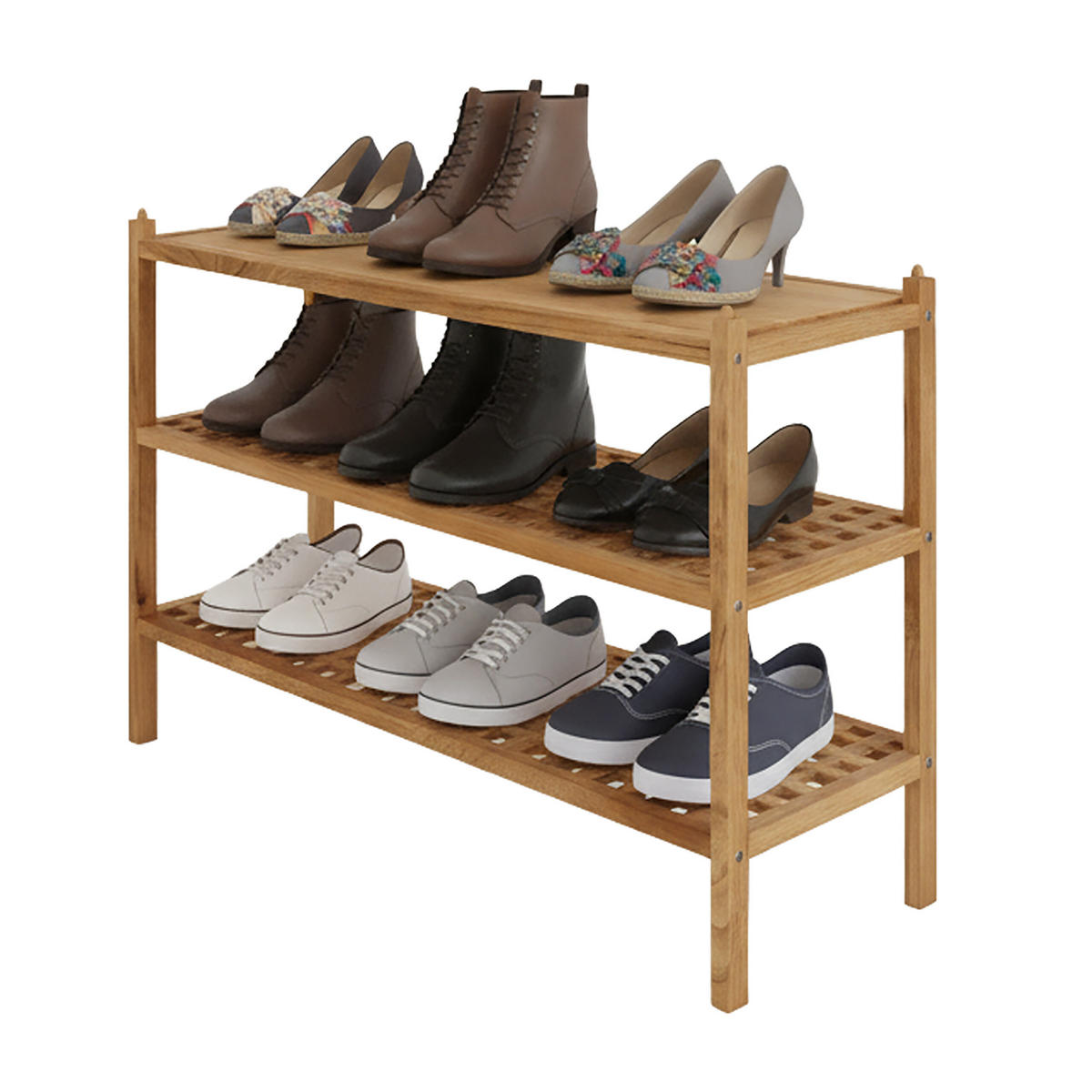 SCHUHREGAL - Hellbraun, Holz (69/46/26cm) - Relaxdays