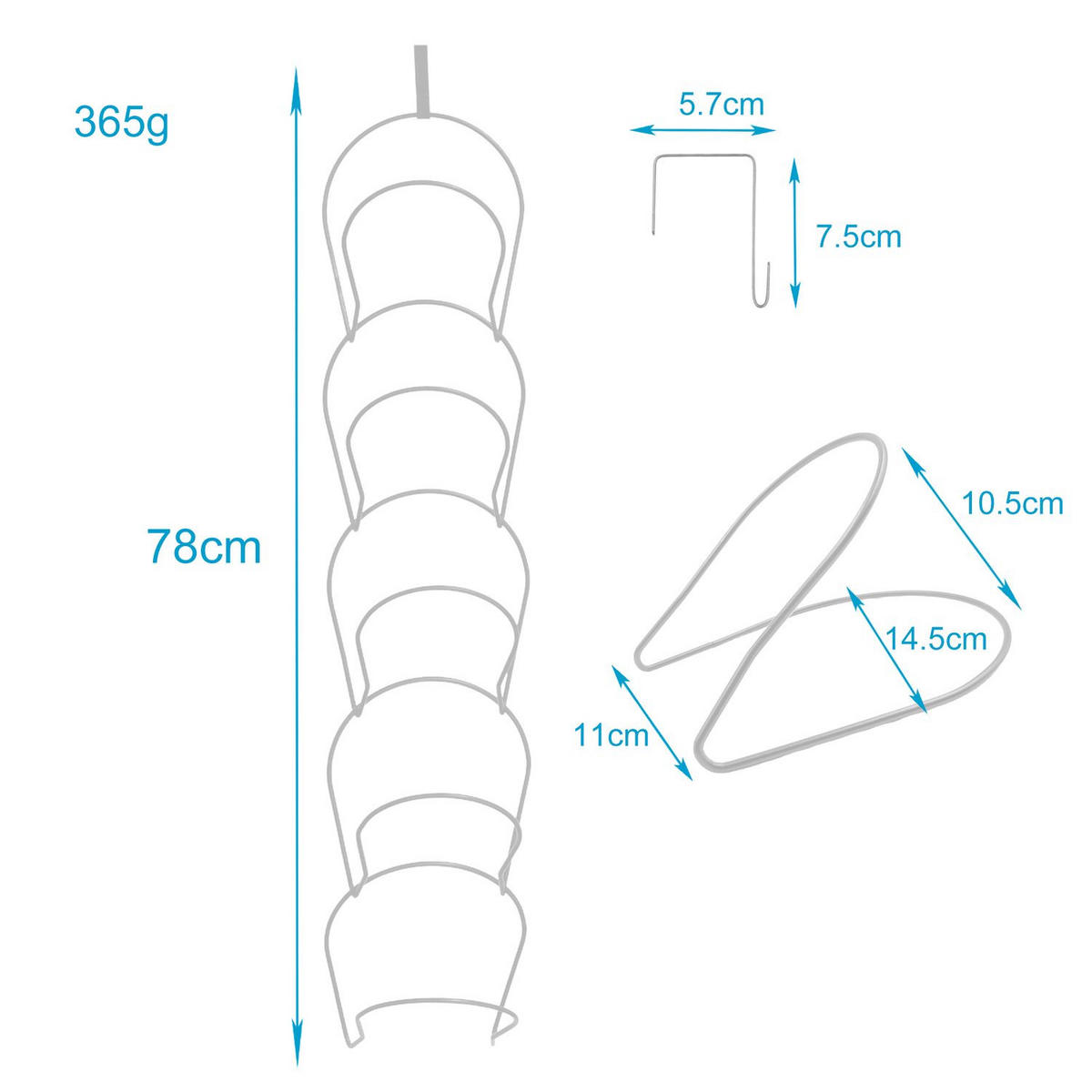 HUT STÄNDER - Weiß, Metall (16.9/78/16.9cm) - Intirilife