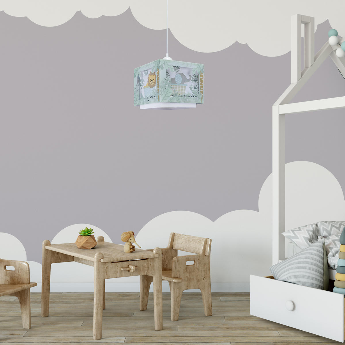 PENDELLEUCHTE Greta Pd Zoo - Weiß, Kunststoff (24/24/24.5cm) - Paco Home