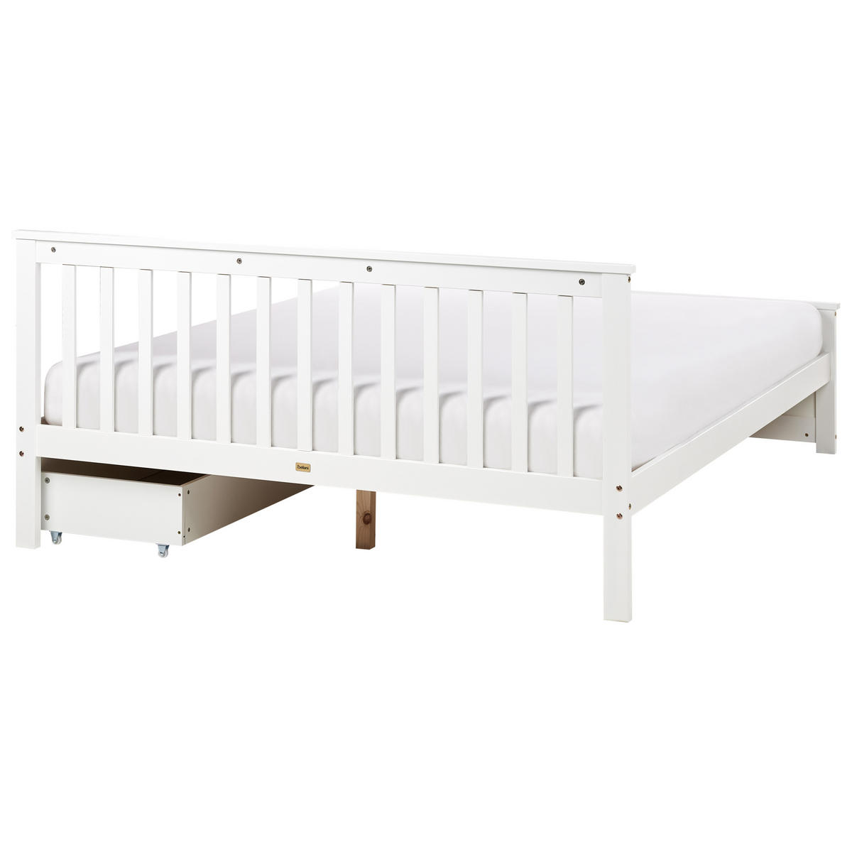 BETT mit Schubladen 160x200 cm Weiß Olendon - Weiß, Holz (160/200cm) - Beliani