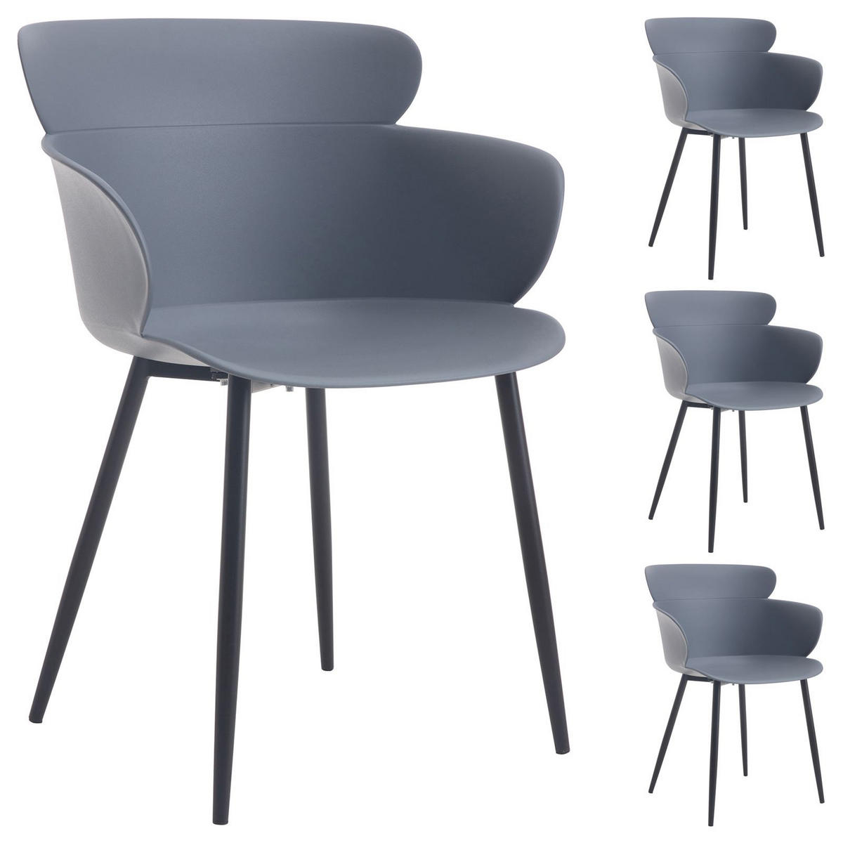 ESSZIMMERSTÜHLE CATCH 4ER-SET - Grau, Textil (62/82/54cm) - IDIMEX
