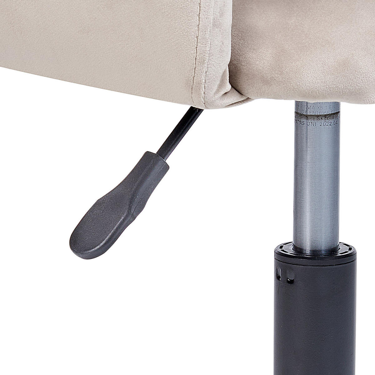 BÜROSTUHL Samtstoff Beige Sanilac - Beige, Textil/Metall (62/71/62cm) - Beliani