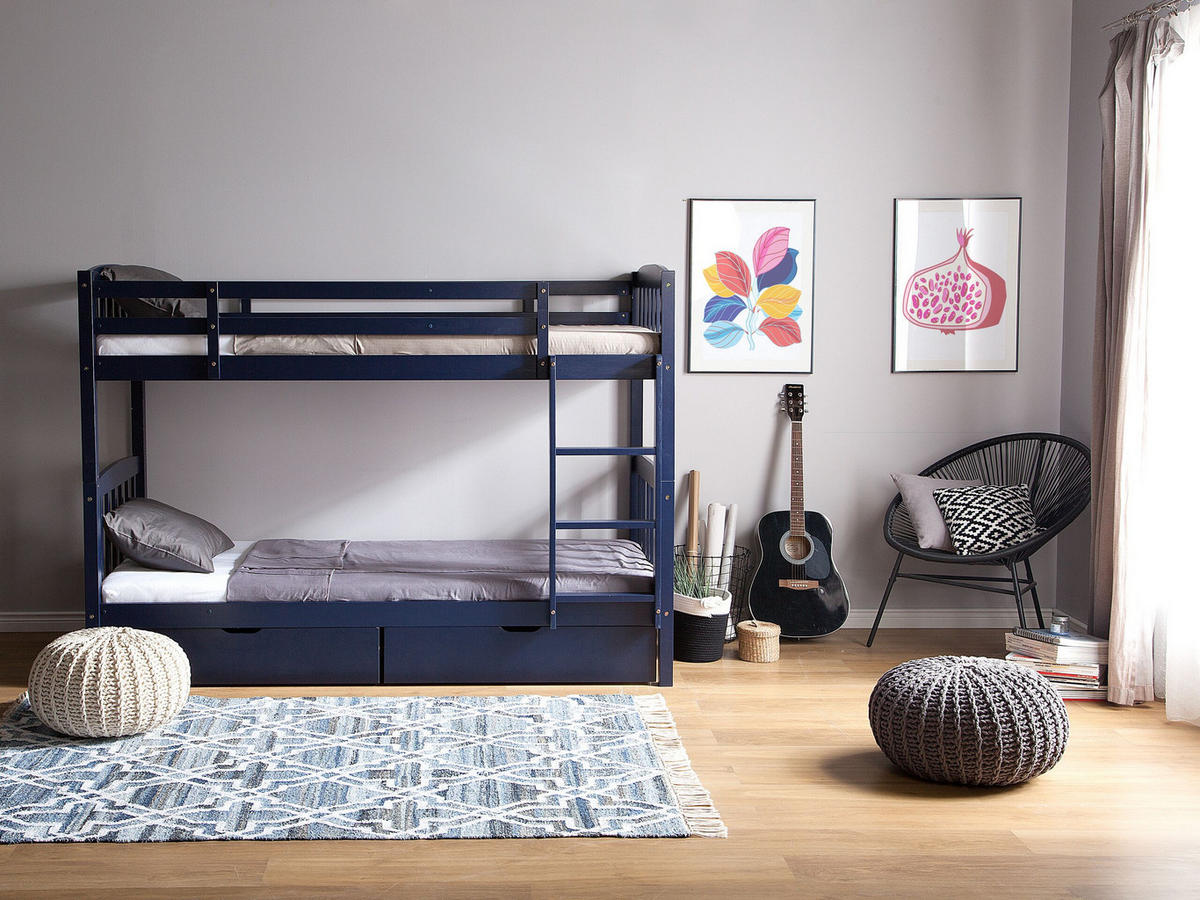 HOCHBETT Blau 90-200 cm Revin - Blau, Holz (90/200cm) - Beliani