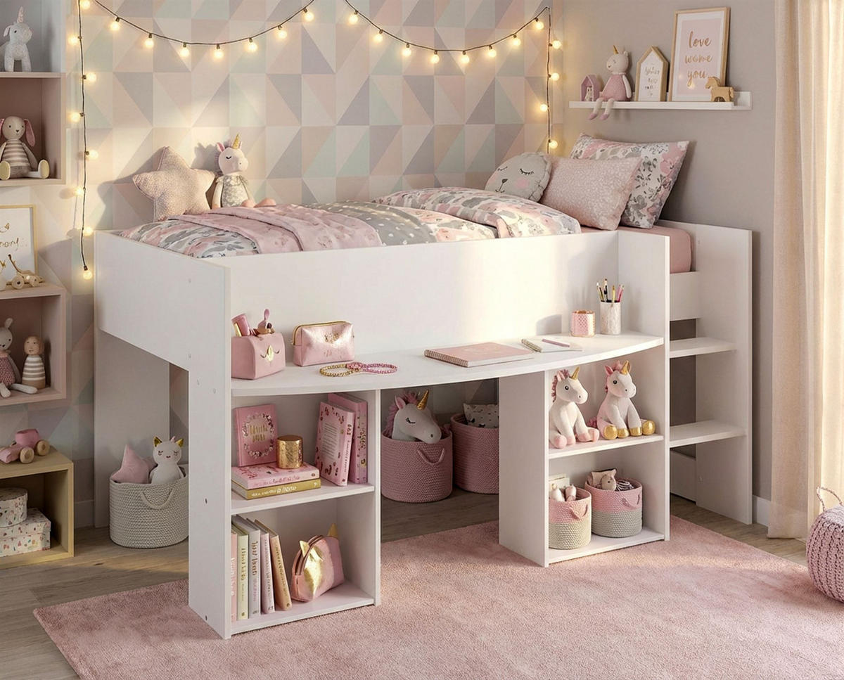 HOCHBETT Parisot Pirouette 1 90x200 Holznachbildung Weiß - Weiß, Kunststoff (90/200cm) - 58aufmkessel