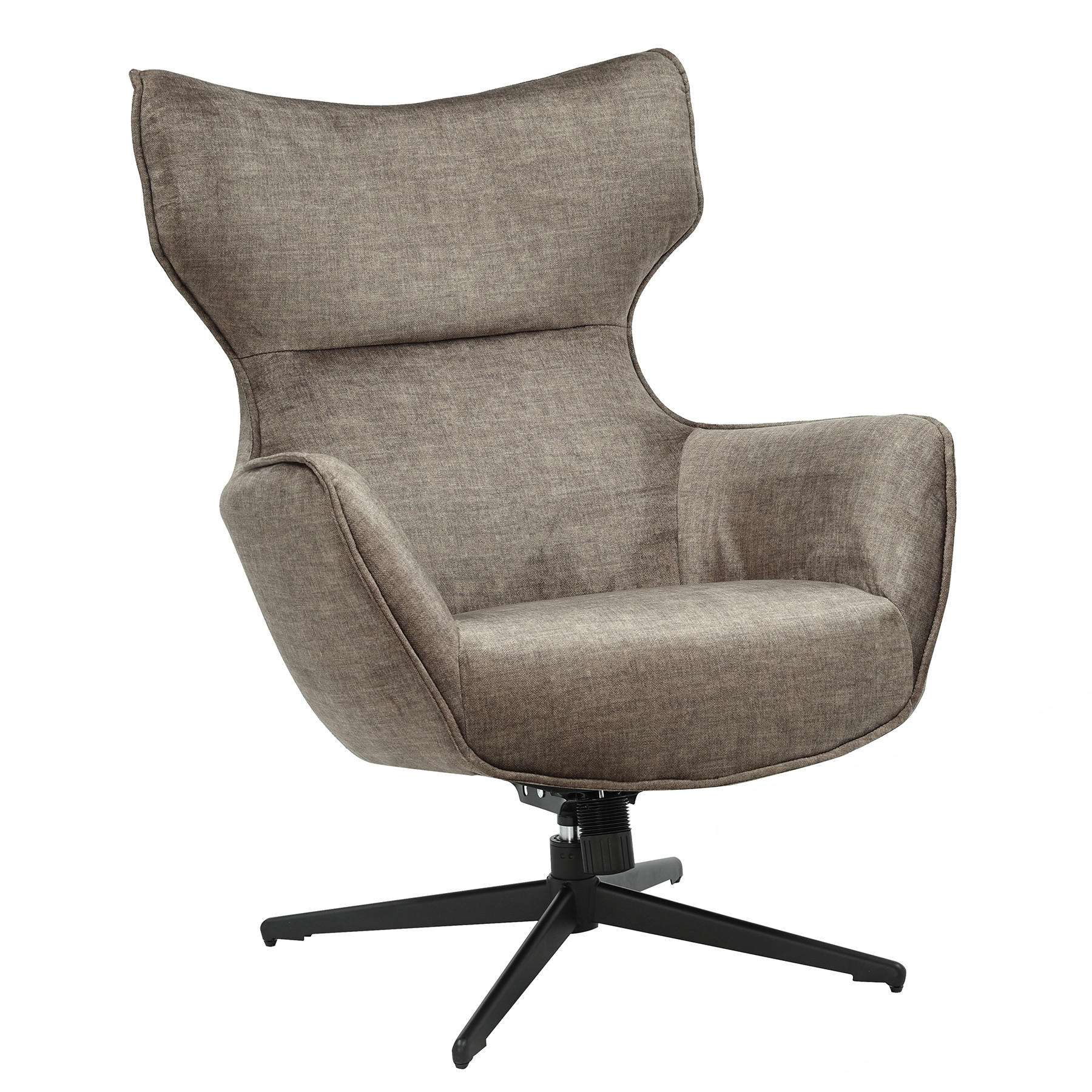 SESSEL VOGUE Samt Taupe 100 cm - Taupe/Schwarz, Textil/Metall (73/99/100cm) - riess-ambiente