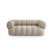 SOFA Koge aus Chenille-Stoff dunkelbeige 2 Sitzplätze - Mokka, Textil (95/70/180cm) - Cosmopolitan Design