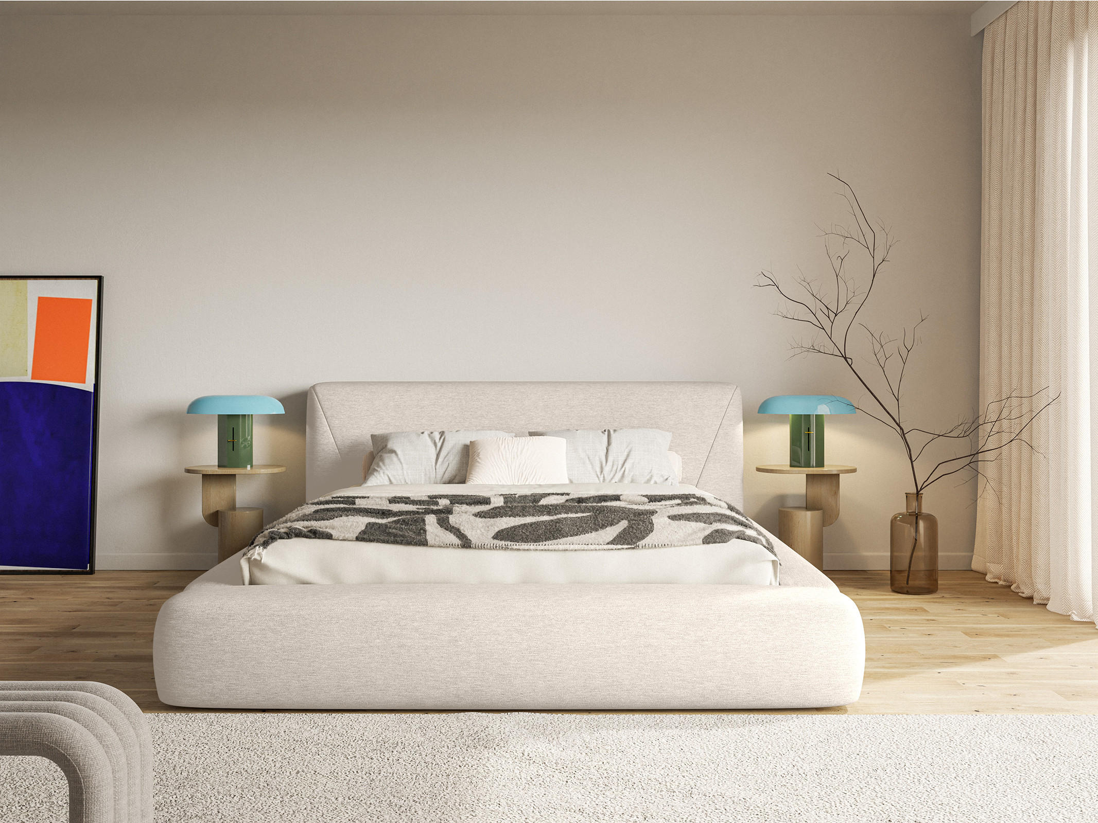 POLSTERBETT Vemmo 160x200 cm, Beige - Beige, Textil (160/200cm) - Fedve