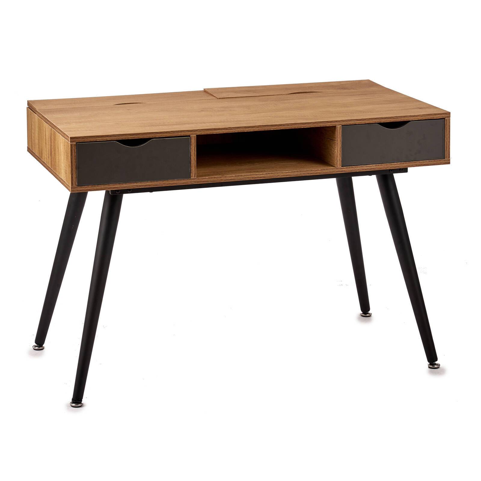 SCHREIBTISCH mit Schubladen 110/60/75 cm - Braun, Holz (110/60/75cm) - Giftdecor