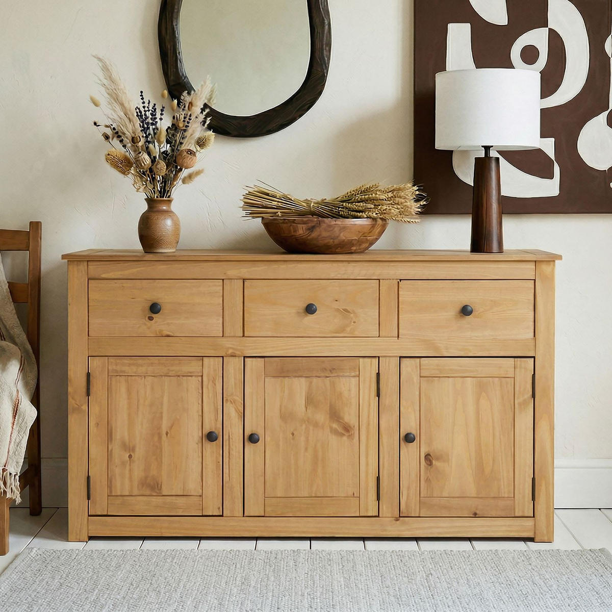 SIDEBOARD CANCUN gebeizt/gewachst - Kieferfarben, Holz (135/80/40cm) - CARO-Möbel