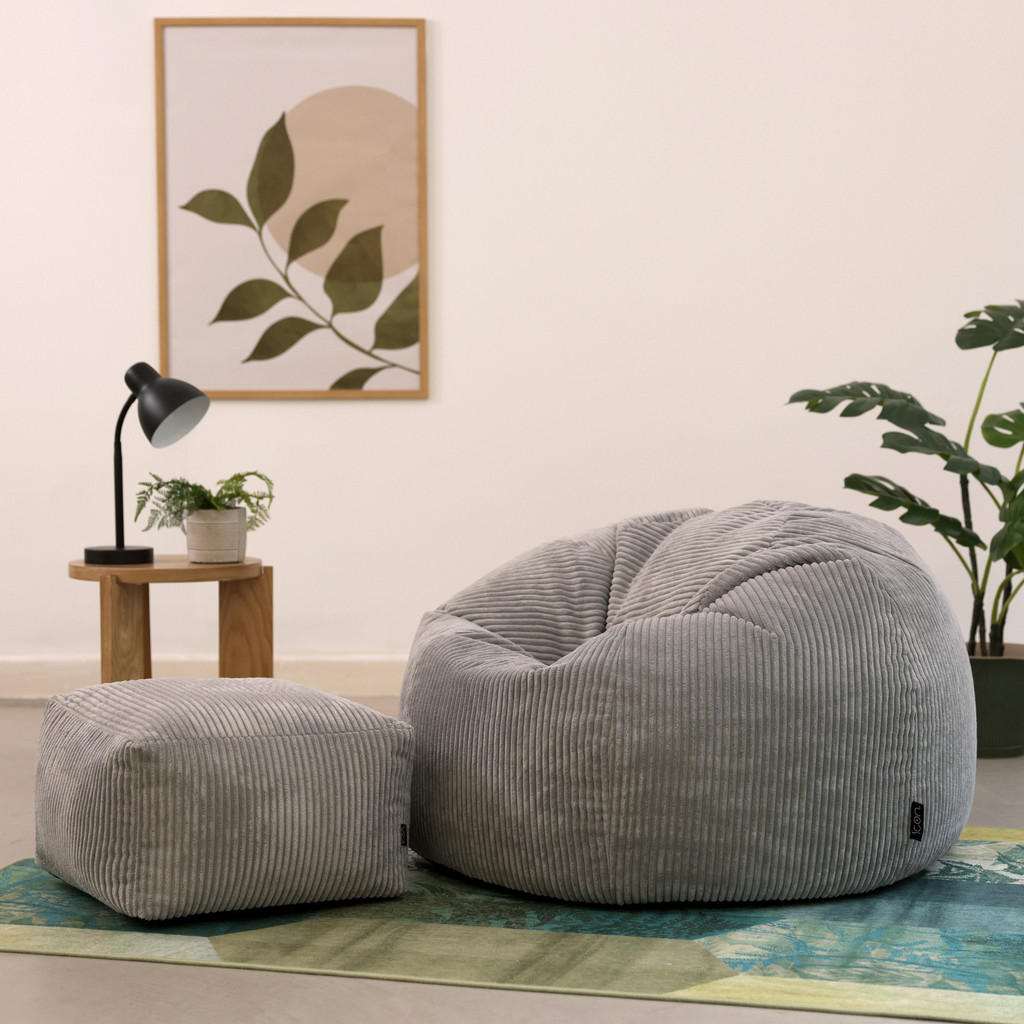 Thumbnail - icon Sitzsack, Hellgrau, Kunststoff, 240 L, 1-Sitzer, Rund, 85x50x85 cm, Hergestellt in Deutschland, Wohnzimmer, Hocker,...