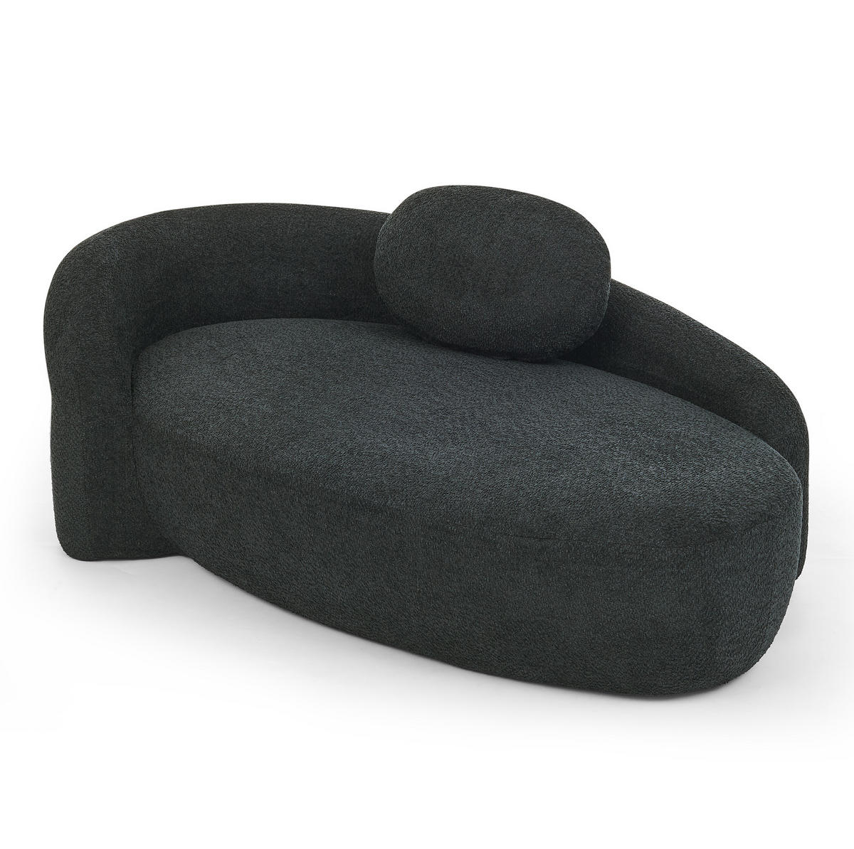 SOFA aus Teddy-Stoff mit Kissen Schwarz - Schwarz, Kunststoff (38/24.5/67cm) - Meubliv