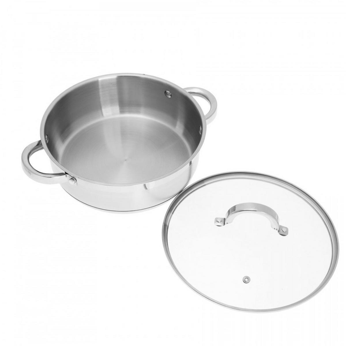 TOPF Silber 24/24/8 cm KB7172 - Silberfarben, Metall (24cm) - Klausberg 
