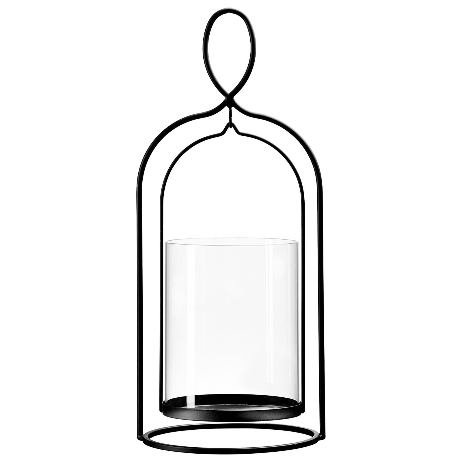 WINDLICHT Nero 38 cm - Transparent/Schwarz, Glas/Metall (15.5/38/15.5cm) - Ritzenhoff Breker