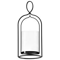 WINDLICHT Nero 38 cm - Transparent/Schwarz, Glas/Metall (15.5/38/15.5cm) - Ritzenhoff Breker
