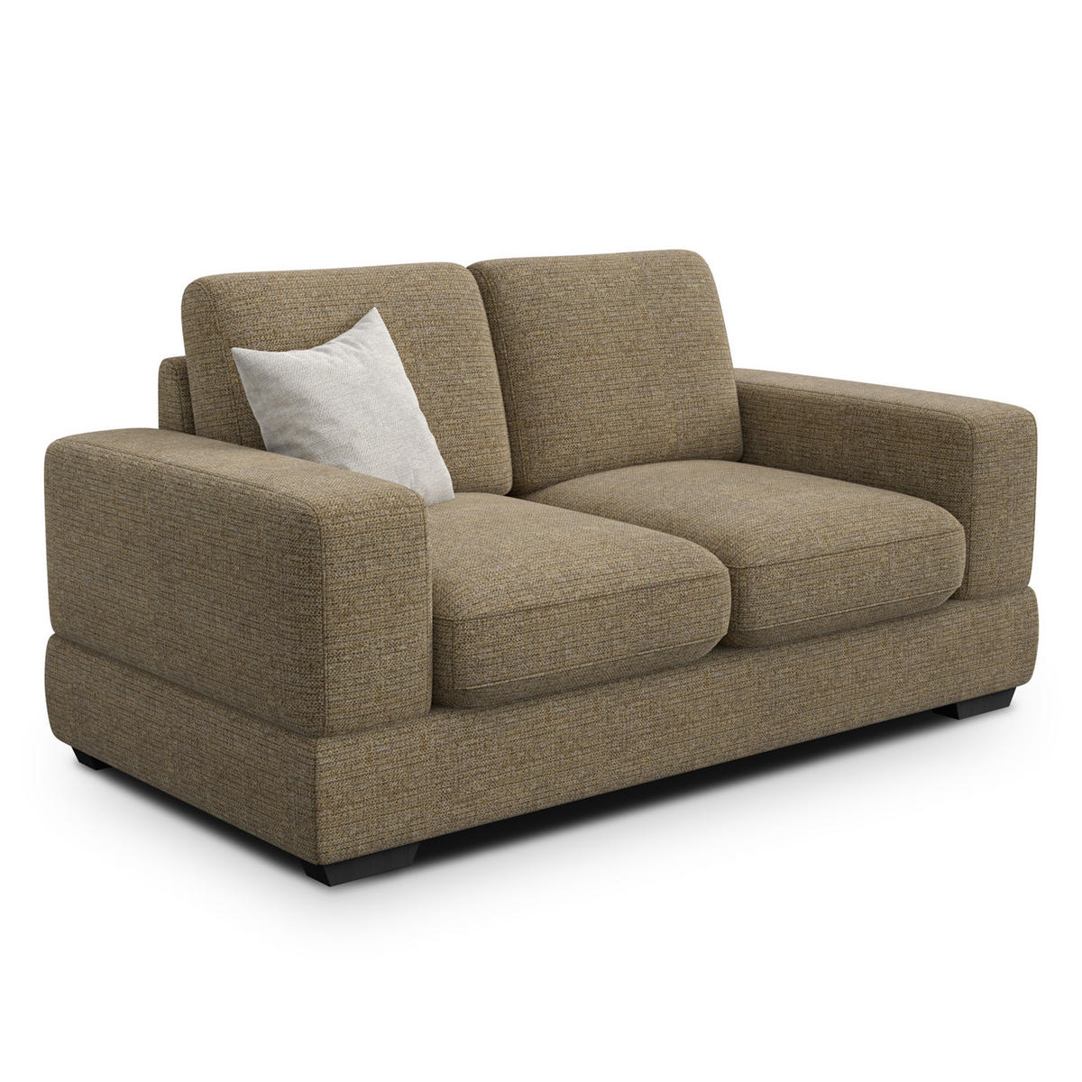 SOFA OTTO 2-Sitzer, taupe - Taupe/Schwarz, Holz/Textil (171/89/98cm) - Courtois Laville