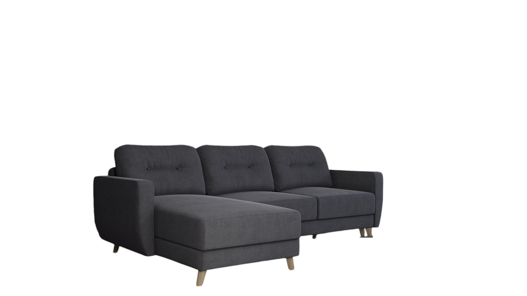 ECKSOFA Marlies In Opera Velvet - Anthrazit, Holzwerkstoff/Textil (233/140cm) - Fun Möbel