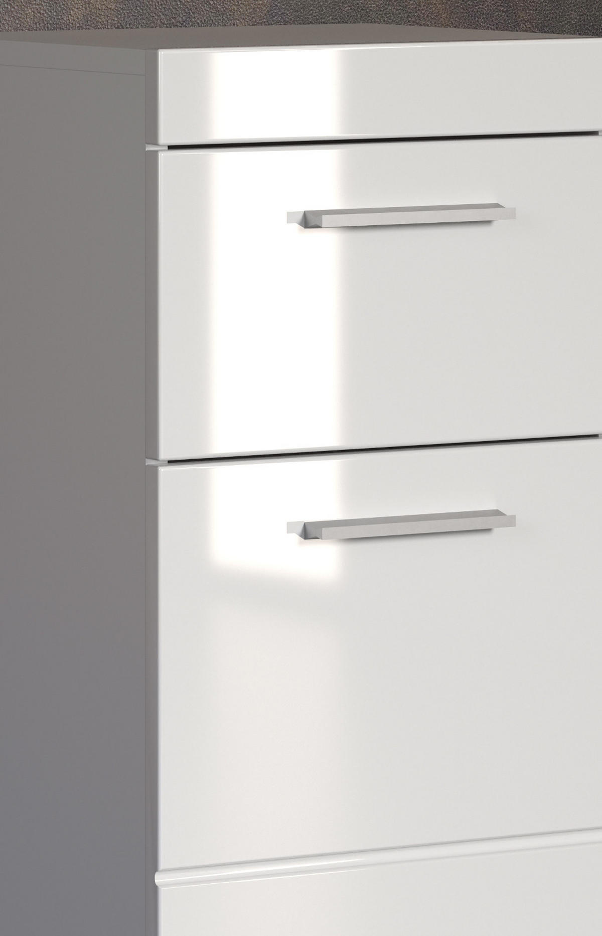 BADSCHRANK weiß Hochglanz 37 x 79 cm, Badezimmer Unterschrank modern - Weiß, Holzwerkstoff/Kunststoff (37/79/31cm) - Top.Furn