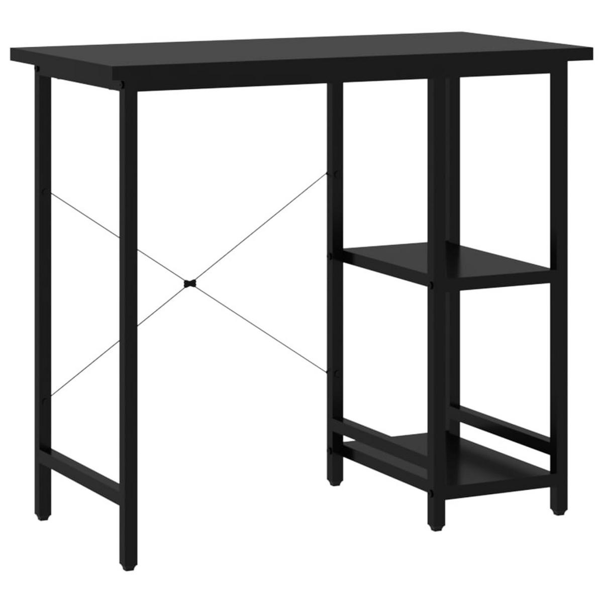 COMPUTERTISCH mit Regal 80/40/72 cm aus Mdf, Metall Schwarz - Schwarz, Holzwerkstoff (40/80/72cm) - vidaXL