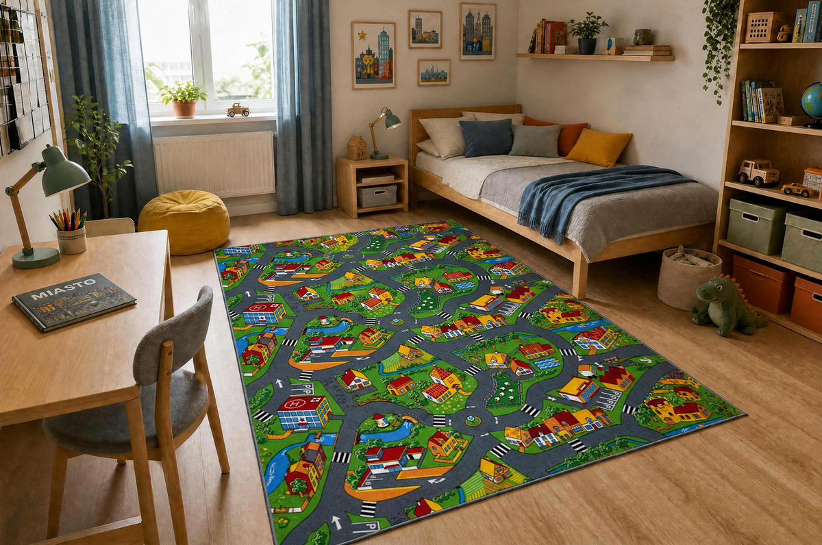 DĚTSKÝ koberec LITTLE VILLAGE Ulice 100/150 cm - různobarevná, textil (100/150cm) - rugsX