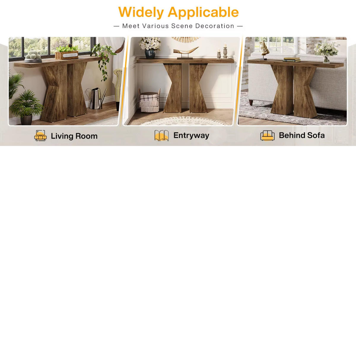 KONSOLENTISCH Holzoptik Braun Skulpturales Design 140×30×80 cm - Ahornfarben/Braun, Holzwerkstoff (30/140/80cm) - Quality Elegance