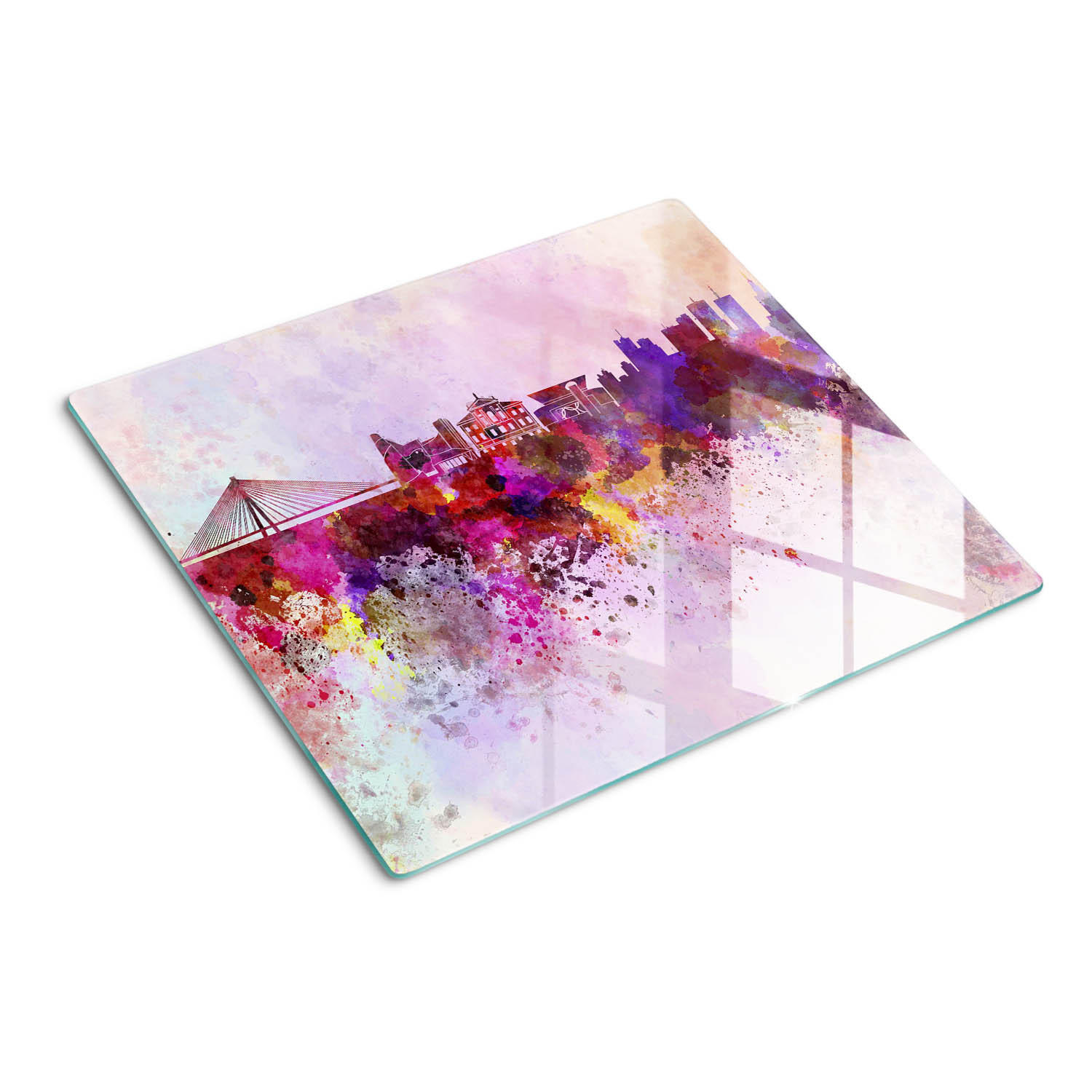 GLASPLATTE 60x52 cm Warschau - Multicolor, Glas (60/0.4/52cm) - TULUP