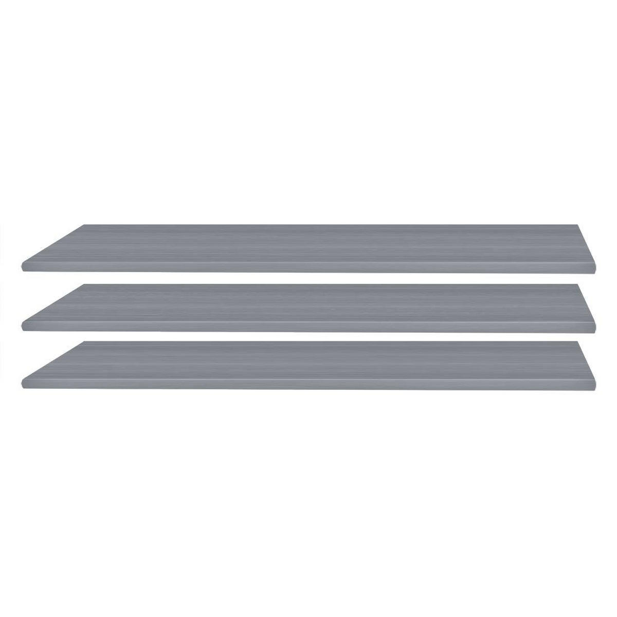 EINLEGEBODENSET 3er Set Einlegeböden für Fach 90 cm - Grau, Holzwerkstoff (90/2/1cm)