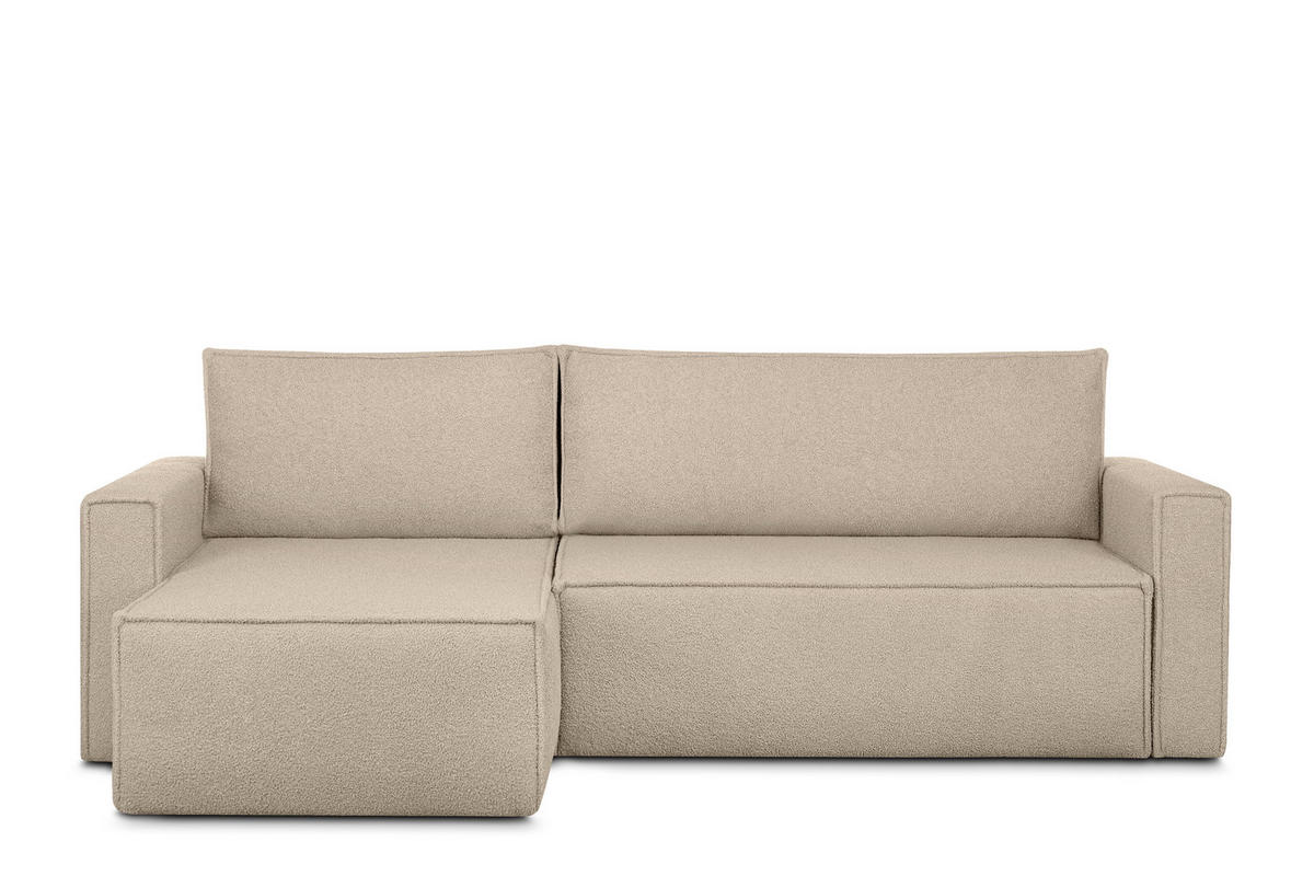 ECKSOFA-LINKS/RECHTS NAPI II mit Schlaffunktion, hellbeige - Beige, Textil (246/148cm) - KONSIMO®