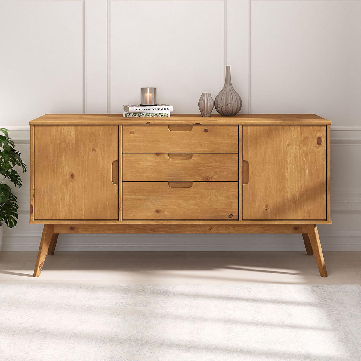 SIDEBOARD TIVOLI - Braun, Holz (145/75/45cm) - IDIMEX